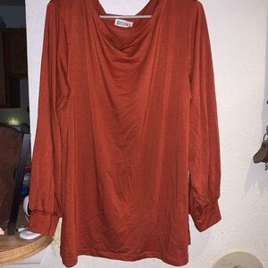 Women's Rust Long Sleeve Blouse